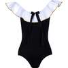 Josie Contrast Ruffle On & Off-Shoulder Bow Swimsuit, Black & White - One Pieces - 1 - thumbnail