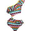 Camelia Knit Ruffle One-Shoulder & Waist Cut-Out Swimsuit, Multicolors - One Pieces - 1 - thumbnail