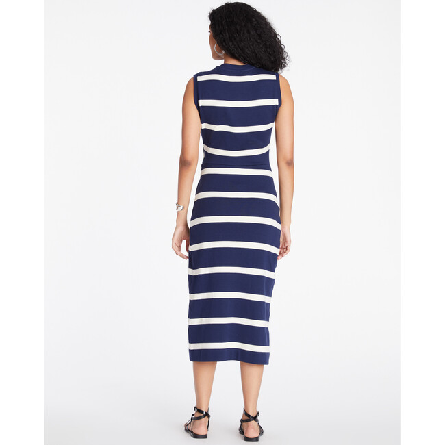 Women's Sleeveless Striped Cody Dress, Maritime Blue/Cream - Dresses - 5