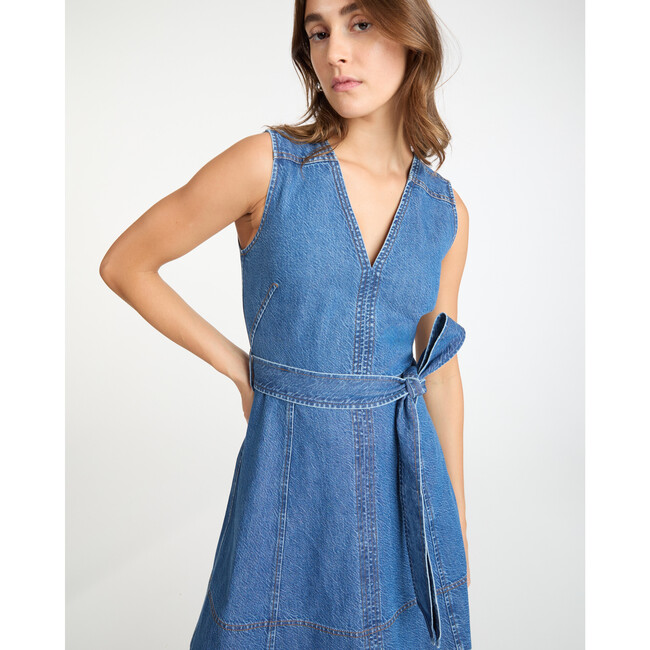 Women's Reina Dress, Medium Indigo Blue - Dresses - 3