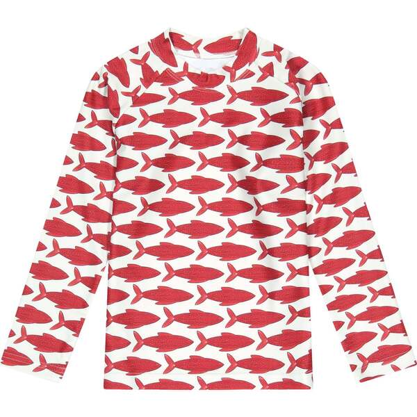 Fish Pattern Rash Guard Red Fish Rash Guard - Petit Peony Exclusives | Maisonette