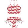 Red Fish Ruched Bikini Set - Two Pieces - 1 - thumbnail