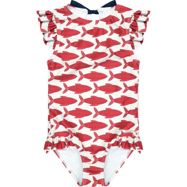 Red Fish Ruffle One Piece