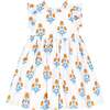 Orange Floral Ruffle Neck Dress - Dresses - 1 - thumbnail