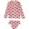 Red Fish Rash Guard Set - Two Pieces - 2