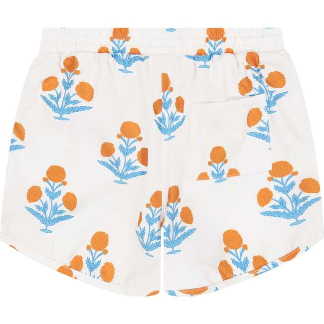 Orange Floral Board Short - Swim Trunks - 2