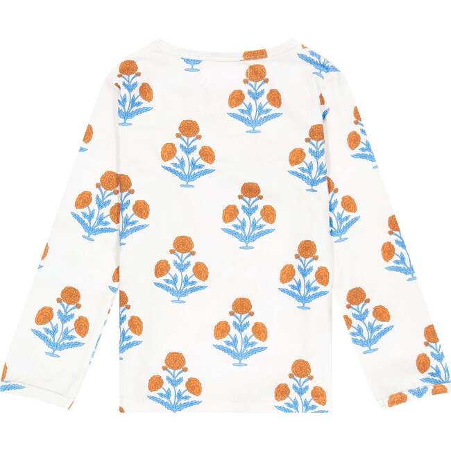 Orange Floral Long Sleeve T-Shirt - T-Shirts - 2