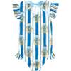 Blue Stripe Ruffle One Piece - One Pieces - 2