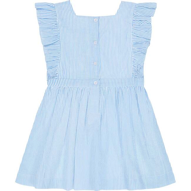 Blue Seersucker Pinny Dress - Dresses - 2