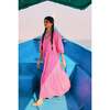 Women's Gaia Block Print 3-Tire Dress, Hot Pink - Dresses - 1 - thumbnail
