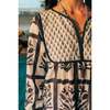 Women's Jaipur Block Print Knee Length Dress, Navy - Cover-Ups - 3