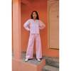 Women's Disco High Check Waist Wide Leg Pant, Cotton Candy Pink - Pants - 1 - thumbnail