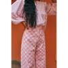 Women's Disco High Check Waist Wide Leg Pant, Cotton Candy Pink - Pants - 3