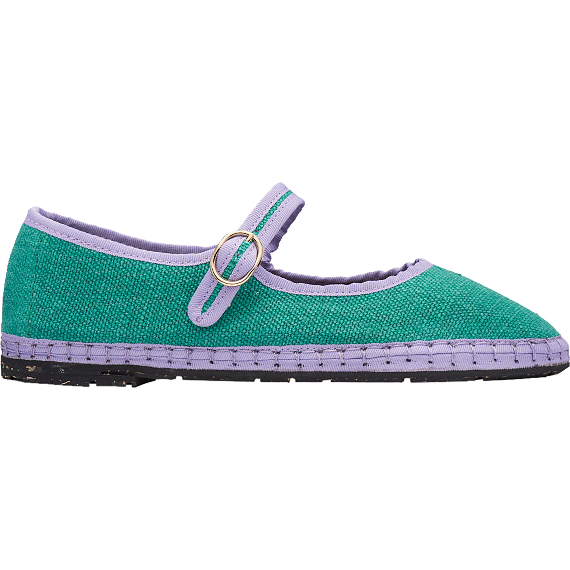 Women's Ivetta Linen Contrasting Piped Mary Jane Shoes,  Turquoise & Lilac - Mary Janes - 1