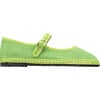 Women's Justina Linen Piped Mary Jane Shoes, Light Green - Mary Janes - 1 - thumbnail