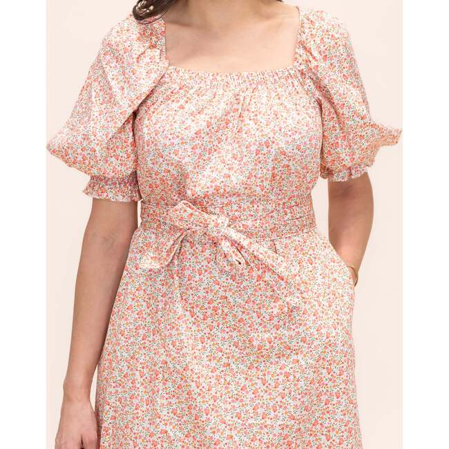 Women's Bonjour Dress, Peach Floral - Dresses - 3