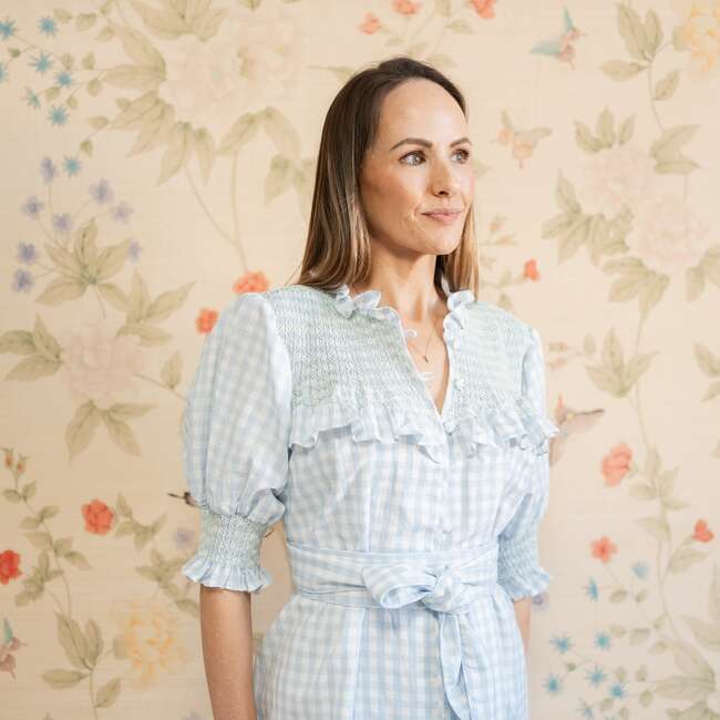 Women's Gen Dress, Blue/Green Gingham - Dresses - 6