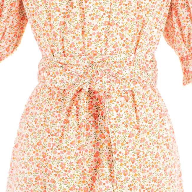 Women's Bonjour Dress, Peach Floral - Dresses - 7