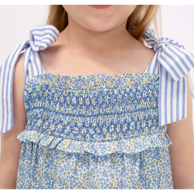 Olivia Girl Dress, Blue - Dresses - 5