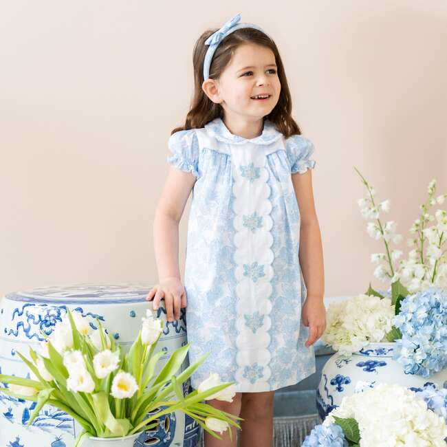 Hydrangea Girl Dress, Blue - Dresses - 3