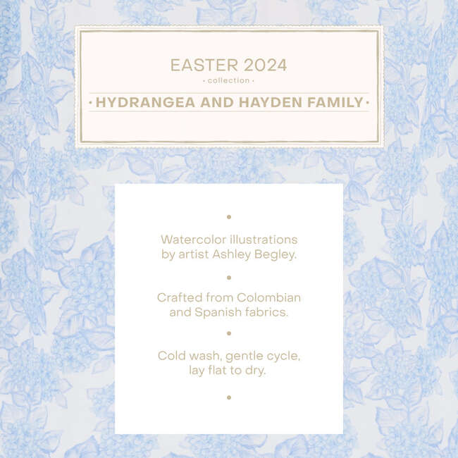 Hydrangea Girl Dress, Blue - Dresses - 5