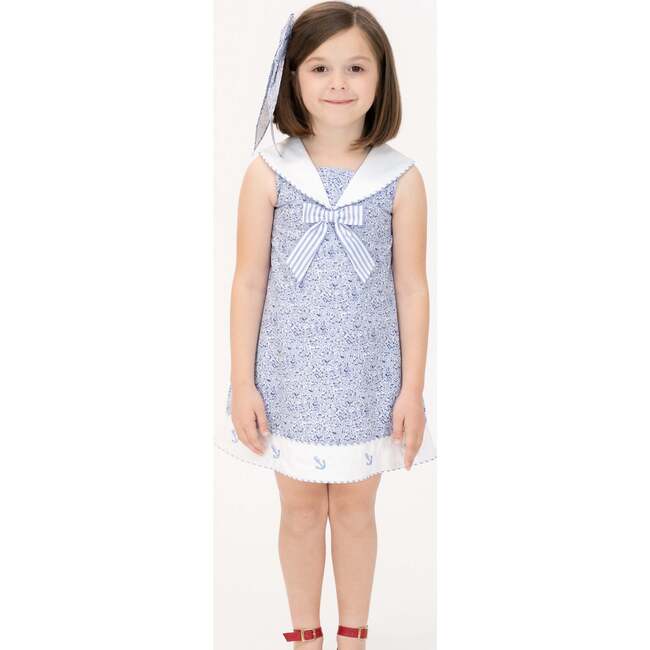 Anchor Girl Dress, Blue - Dresses - 2