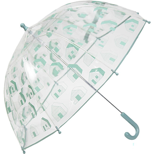 Tula House Print Umbrella, Teal