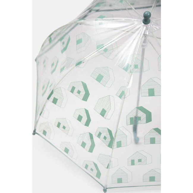 Tula House Print Umbrella, Teal - Umbrellas - 4