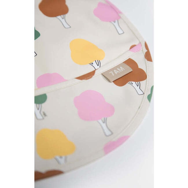 Tree Print Waterproof Pocket Bib, Beige - Bibs - 3