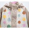 Tree Print Rain Hooded Jacket, Beige - Raincoats - 4