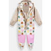 Tree Print Rain Coverall Jumpsuit, Beige - Raincoats - 3