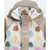 Tree Print Rain Coverall Jumpsuit, Beige - Raincoats - 4