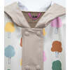 Tree Print Rain Hooded Poncho, Beige - Raincoats - 4