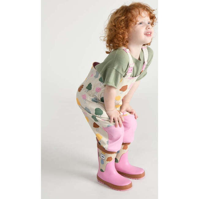 Tree Print Rain Boots, Beige - Rain Boots - 4