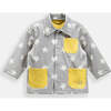 Stars Print Rain Worker Jacket, Yellow - Raincoats - 2