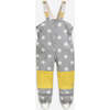 Stars Print Rain Suspender Pants, Yellow - Rain Pants - 2