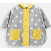 Stars Print Rain Hooded Poncho, Yellow - Raincoats - 2