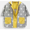 Stars Print Rain Hooded Poncho, Yellow - Raincoats - 3