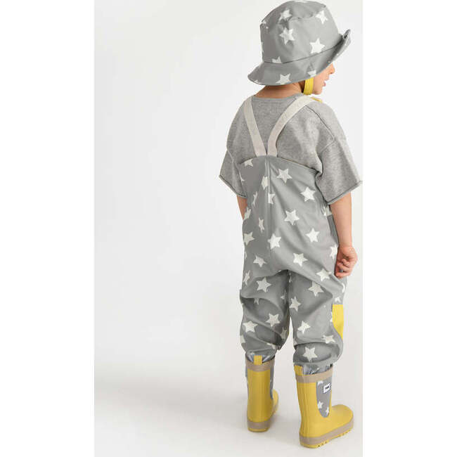 Stars Print Rain Suspender Pants, Yellow - Rain Pants - 5