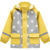 Stars Print Rain Hooded Jacket, Yellow - Raincoats - 1 - thumbnail