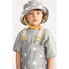 Stars Print Rain Suspender Pants, Yellow - Rain Pants - 6