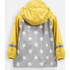 Stars Print Rain Hooded Jacket, Yellow - Raincoats - 4