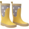 Stars Print Rain Boots, Yellow - Rain Boots - 1 - thumbnail