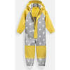 Stars Print Rain Coverall Jumpsuit, Yellow - Raincoats - 3