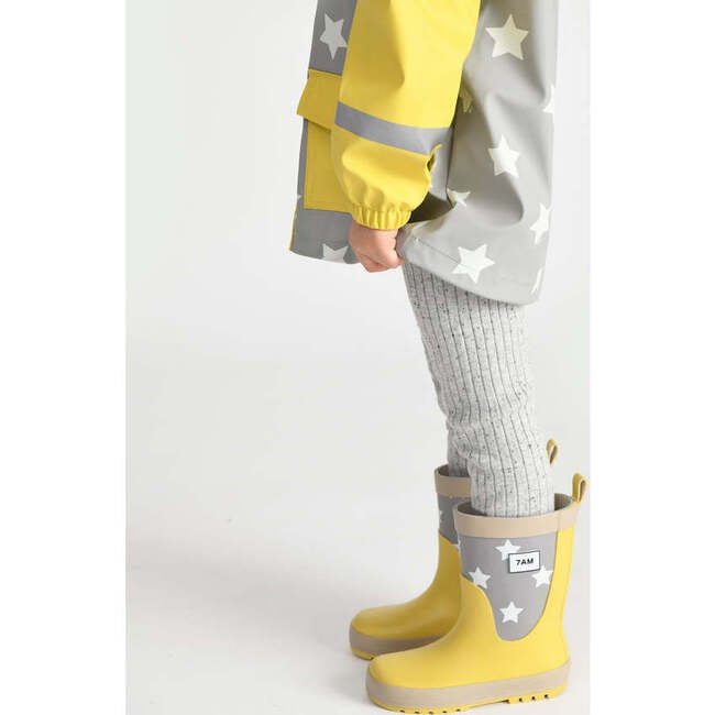 Stars Print Rain Boots, Yellow - Rain Boots - 3