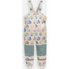 House Print Rain Suspender Pants, Teal - Rain Pants - 2