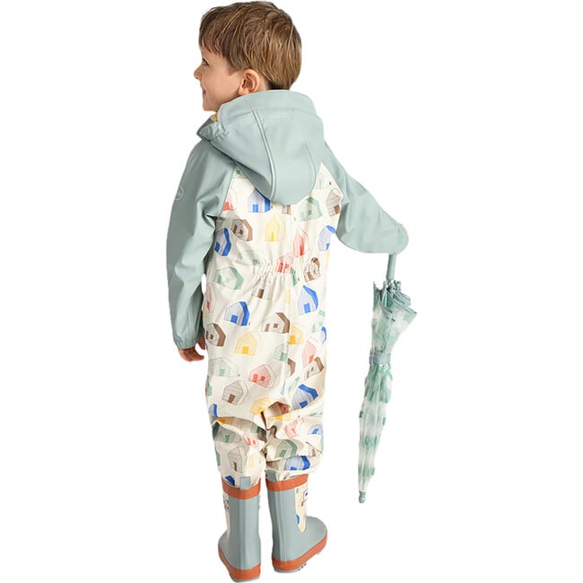 House Print Rain Boots, Teal - Rain Boots - 9