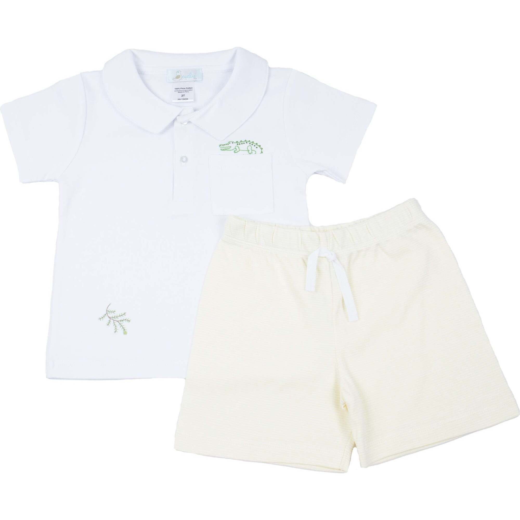 Gator Short Play Set, Toddler Boys, White Multi - Mixed Apparel Set - 1