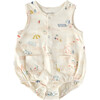 Print Sleeveless Billowy Fit One-Piece, Sand - Onesies - 1 - thumbnail