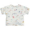 Crew Neck Dropped Shoulder T-Shirt, Surf - T-Shirts - 1 - thumbnail